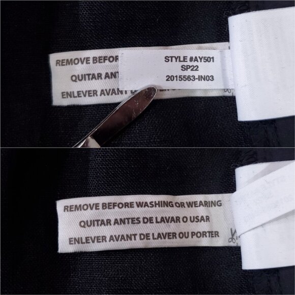 J Crew Wide Leg Seaside Pant In Linen Womens Size Large Black 100% Linen AY501 - Picture 9 of 10